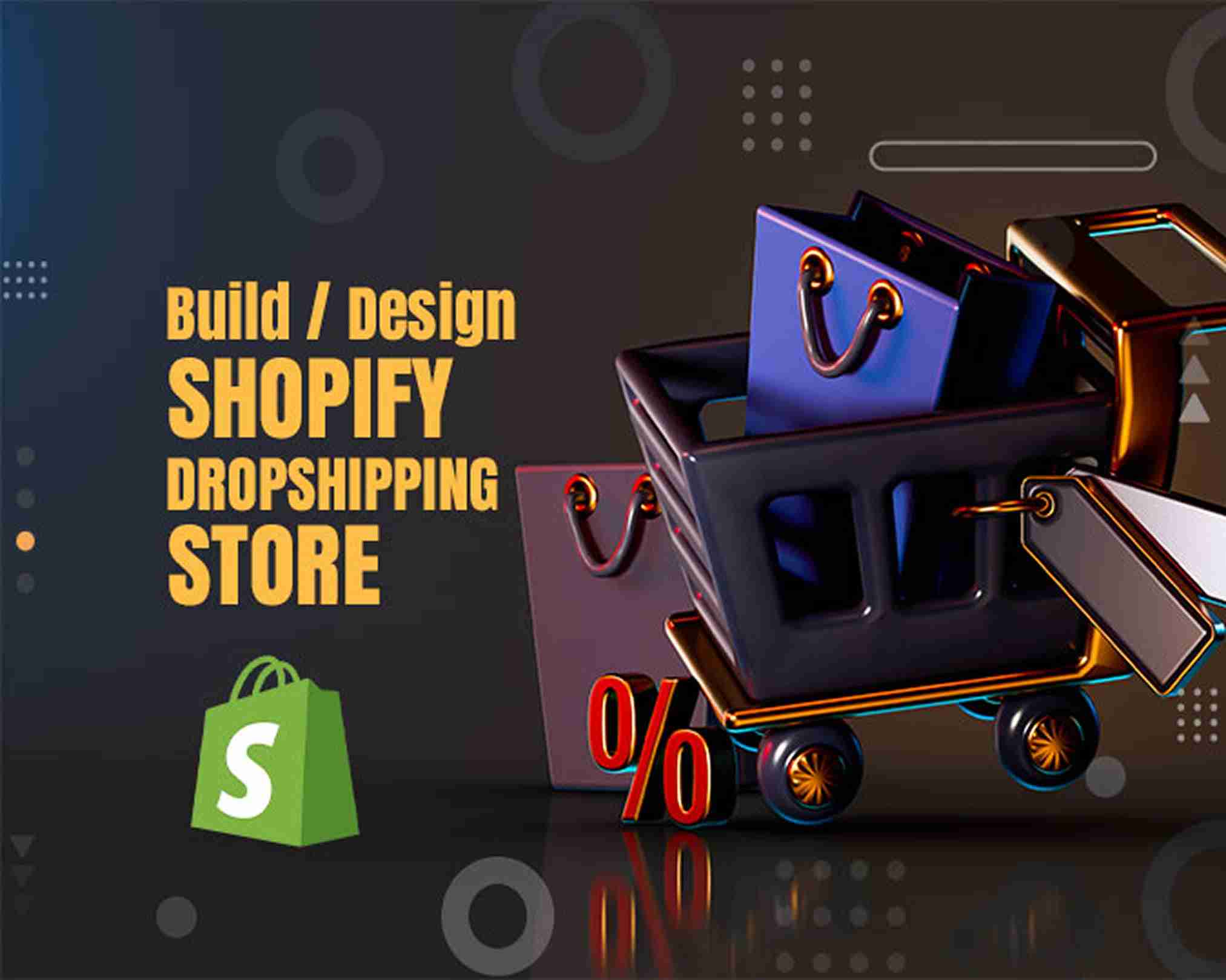 I will create a complete Shopify website, Shopify store, or dropshipping store
