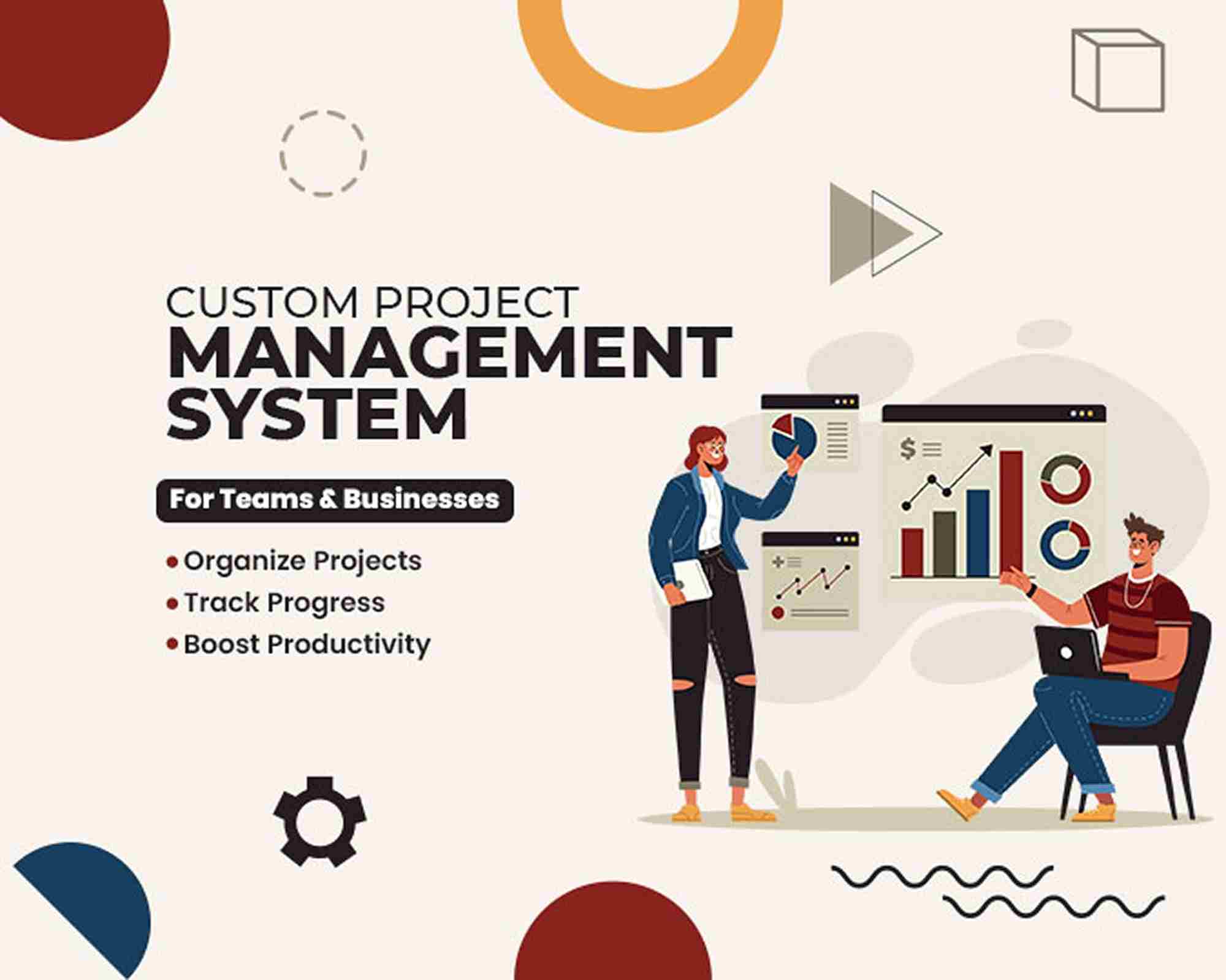 I will develop a custom project management system for your business